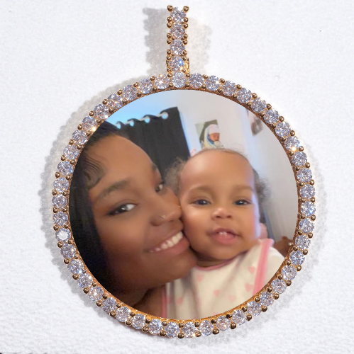 LARGE 3D CIRCLE CUSTOM PICTURE PENDANT