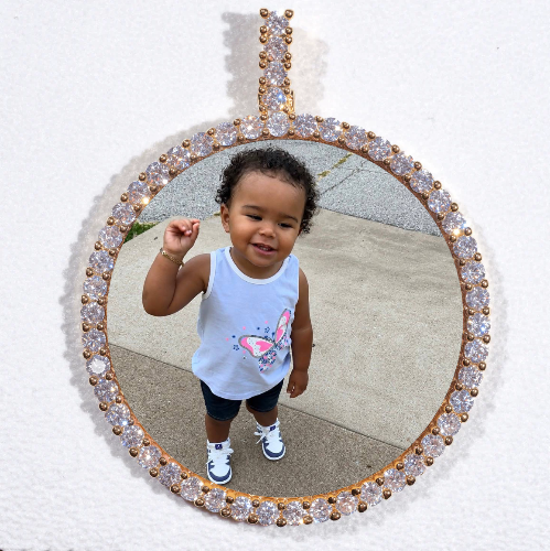 LARGE 3D CIRCLE CUSTOM PICTURE PENDANT