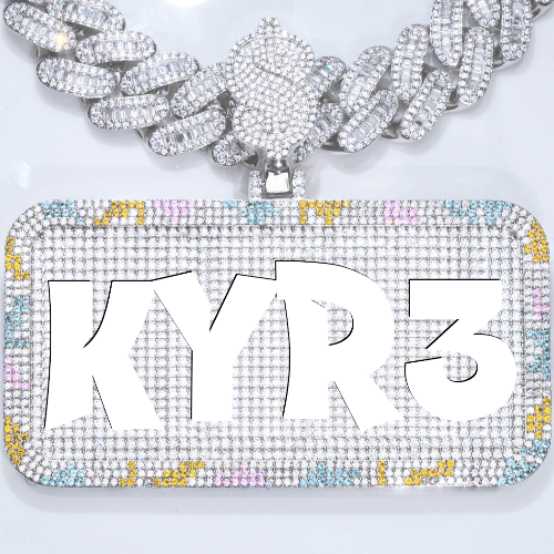 CUSTOM LETTER NECKLACE 3D COLORFUL SQUARE