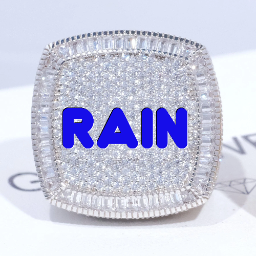 CUSTOM LETTER 3D ICED RING