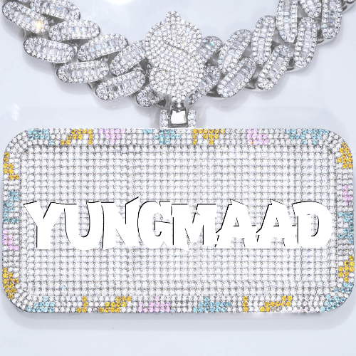 CUSTOM LETTER NECKLACE 3D COLORFUL SQUARE
