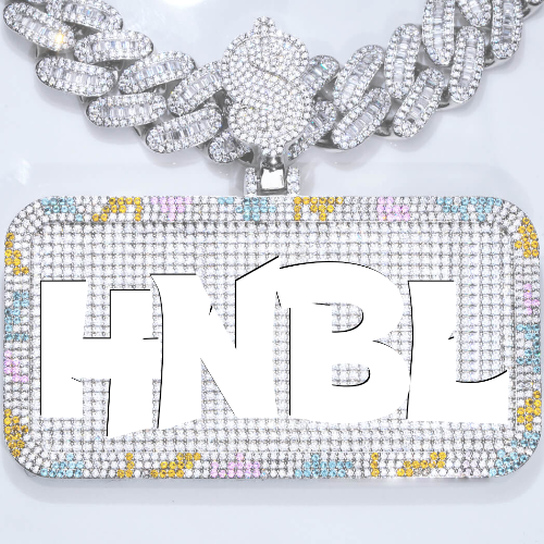 CUSTOM LETTER NECKLACE 3D COLORFUL SQUARE