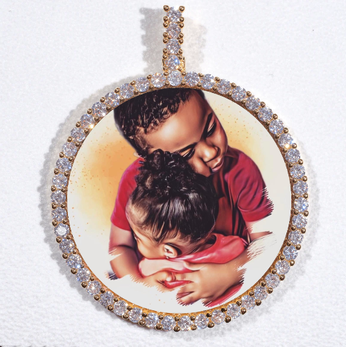LARGE 3D CIRCLE CUSTOM PICTURE PENDANT
