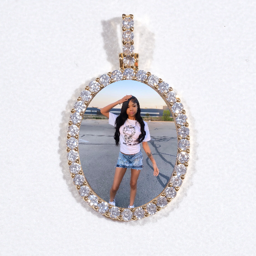 3D Oval Custom Picture Pendant