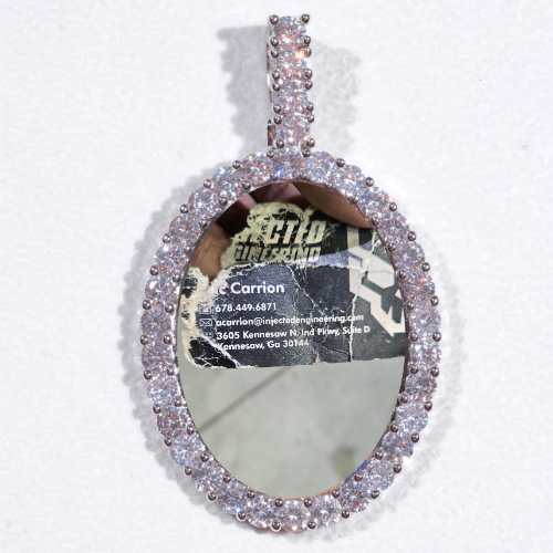 Large 3D Oval Custom Picture Pendant