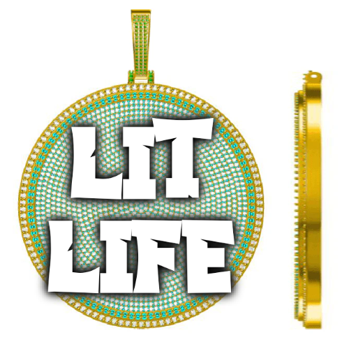 CUSTOM LETTER NECKLACE 3D BIG DISC