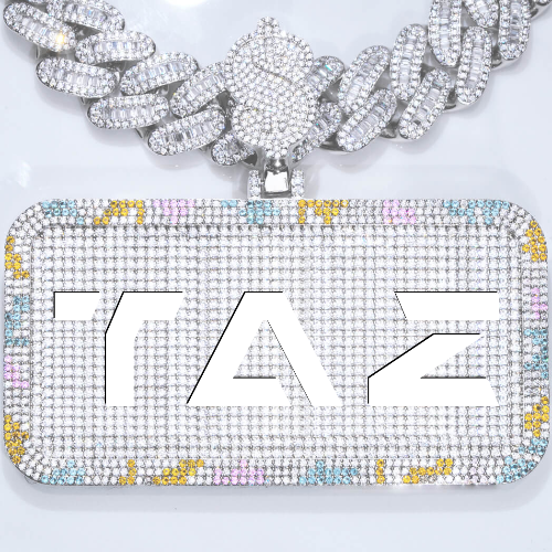 CUSTOM LETTER NECKLACE 3D COLORFUL SQUARE