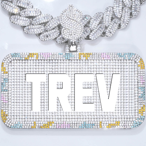 CUSTOM LETTER NECKLACE 3D COLORFUL SQUARE