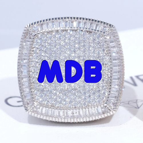 CUSTOM LETTER 3D ICED RING