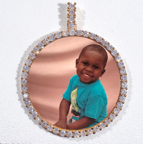 LARGE 3D CIRCLE CUSTOM PICTURE PENDANT