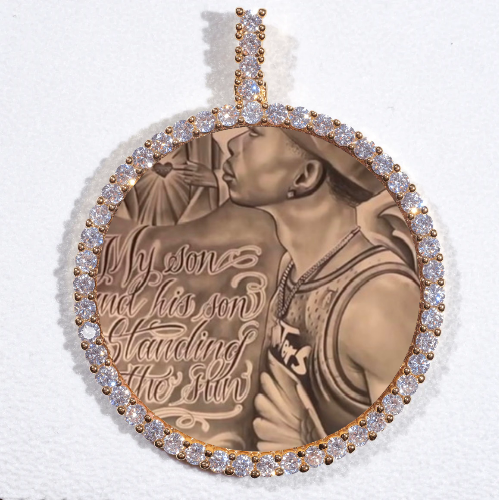 LARGE 3D CIRCLE CUSTOM PICTURE PENDANT