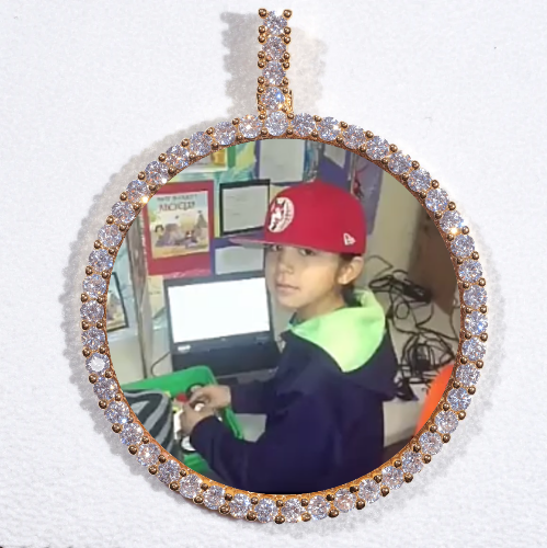 LARGE 3D CIRCLE CUSTOM PICTURE PENDANT