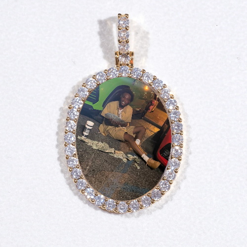3D Oval Custom Picture Pendant