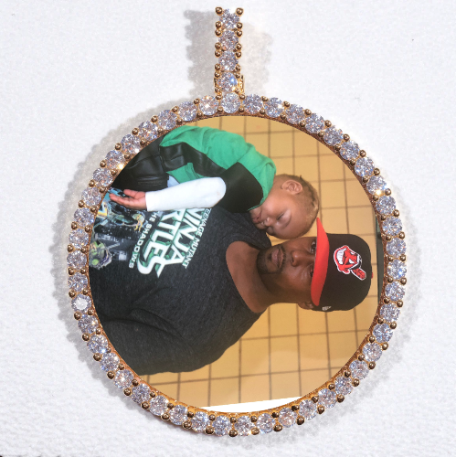 LARGE 3D CIRCLE CUSTOM PICTURE PENDANT