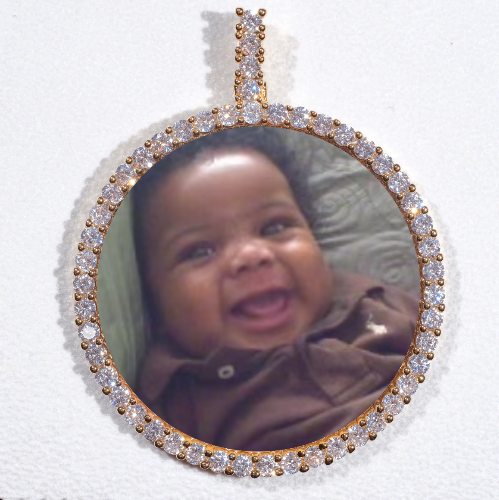 LARGE 3D CIRCLE CUSTOM PICTURE PENDANT