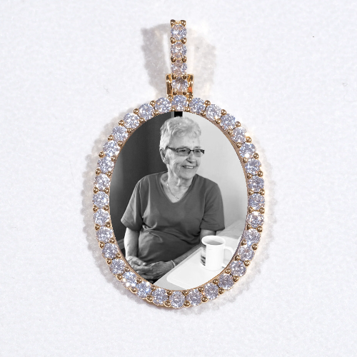 3D Oval Custom Picture Pendant