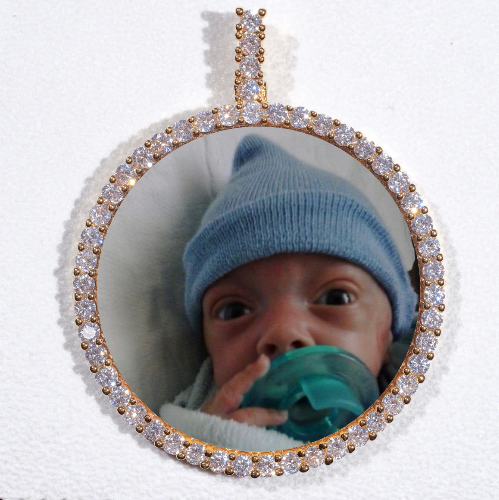 LARGE 3D CIRCLE CUSTOM PICTURE PENDANT