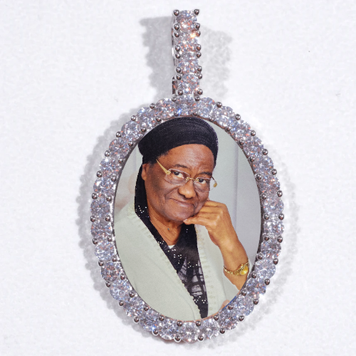 Large 3D Oval Custom Picture Pendant