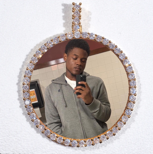 LARGE 3D CIRCLE CUSTOM PICTURE PENDANT