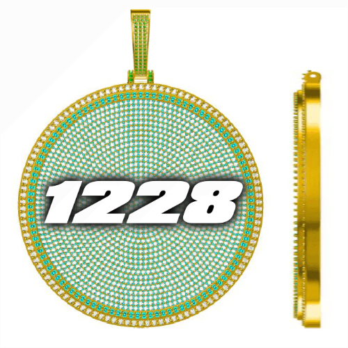 CUSTOM LETTER NECKLACE 3D BIG DISC
