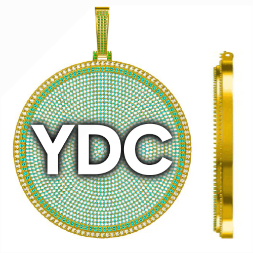 CUSTOM LETTER NECKLACE 3D BIG DISC
