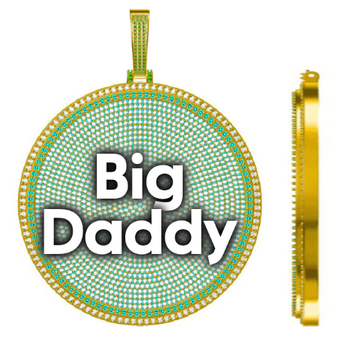 CUSTOM LETTER NECKLACE 3D BIG DISC
