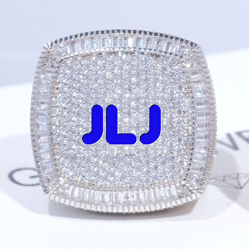 CUSTOM LETTER 3D ICED RING