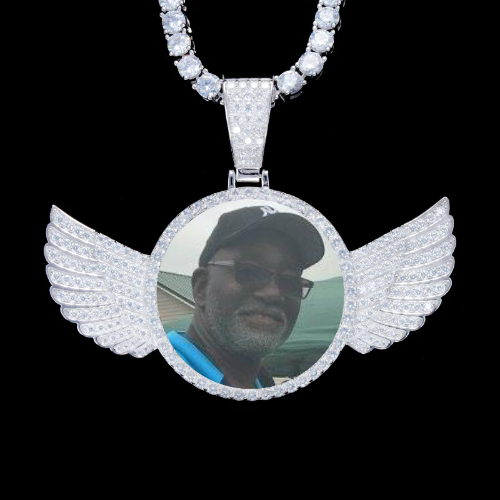 925S & VVS Moissanite 3D Wing Custom Picture Pendant