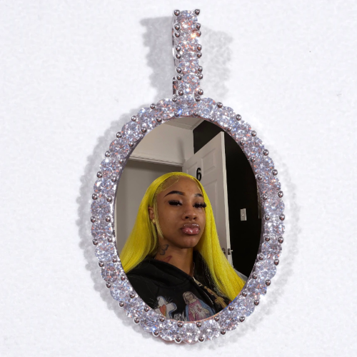 Large 3D Oval Custom Picture Pendant