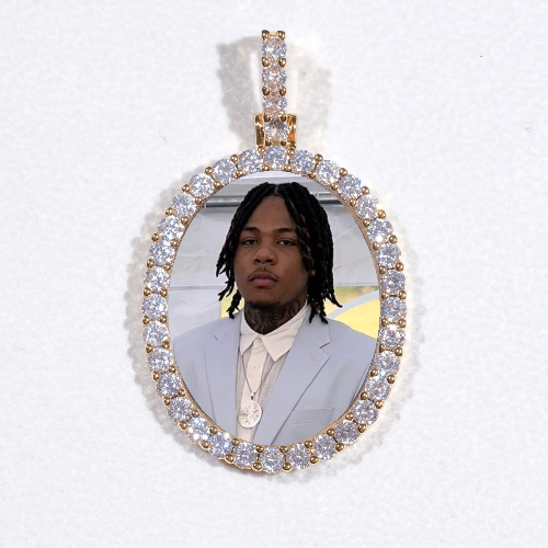 3D Oval Custom Picture Pendant