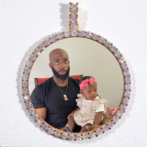 LARGE 3D CIRCLE CUSTOM PICTURE PENDANT