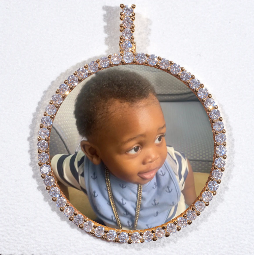 LARGE 3D CIRCLE CUSTOM PICTURE PENDANT