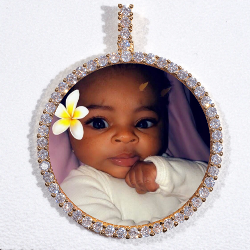 LARGE 3D CIRCLE CUSTOM PICTURE PENDANT