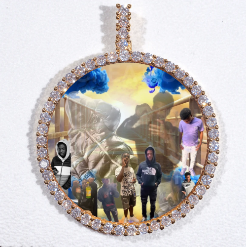 LARGE 3D CIRCLE CUSTOM PICTURE PENDANT