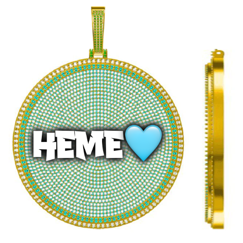 CUSTOM LETTER NECKLACE 3D BIG DISC