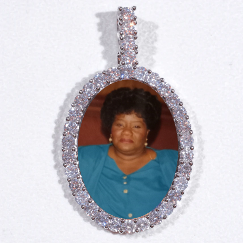 Large 3D Oval Custom Picture Pendant