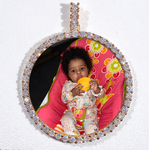 LARGE 3D CIRCLE CUSTOM PICTURE PENDANT