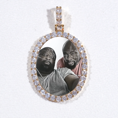 3D Oval Custom Picture Pendant