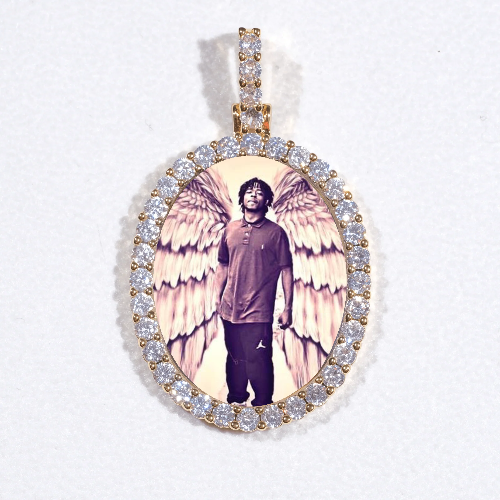 3D Oval Custom Picture Pendant