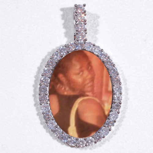 Large 3D Oval Custom Picture Pendant
