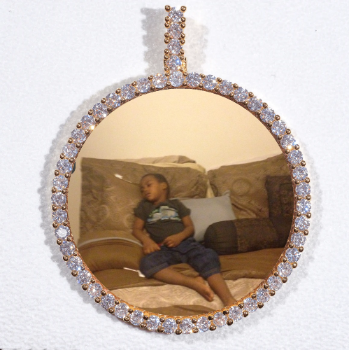 LARGE 3D CIRCLE CUSTOM PICTURE PENDANT