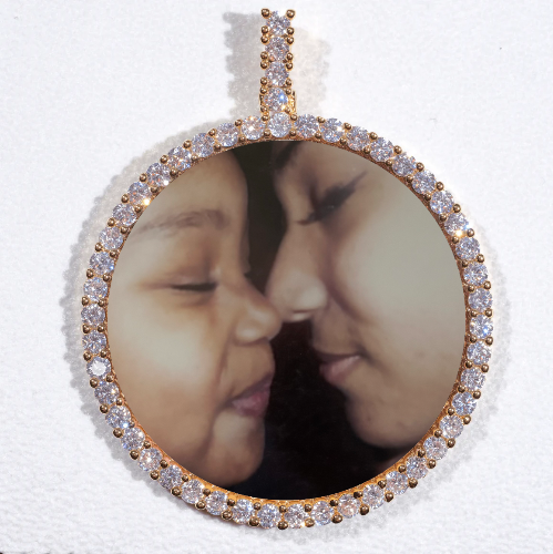 LARGE 3D CIRCLE CUSTOM PICTURE PENDANT