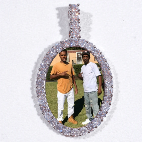 Large 3D Oval Custom Picture Pendant