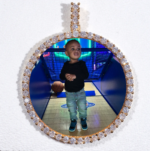 LARGE 3D CIRCLE CUSTOM PICTURE PENDANT