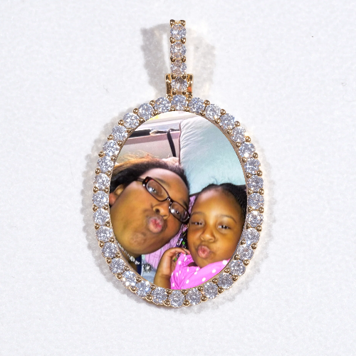 3D Oval Custom Picture Pendant