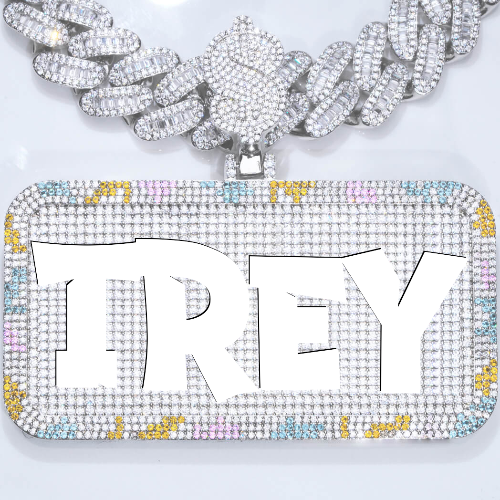 CUSTOM LETTER NECKLACE 3D COLORFUL SQUARE