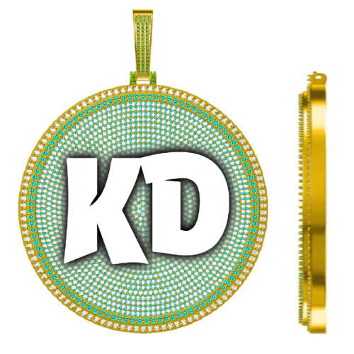 CUSTOM LETTER NECKLACE 3D BIG DISC