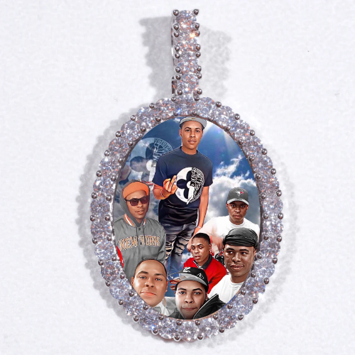 Large 3D Oval Custom Picture Pendant