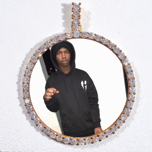 LARGE 3D CIRCLE CUSTOM PICTURE PENDANT