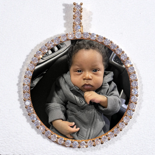 LARGE 3D CIRCLE CUSTOM PICTURE PENDANT